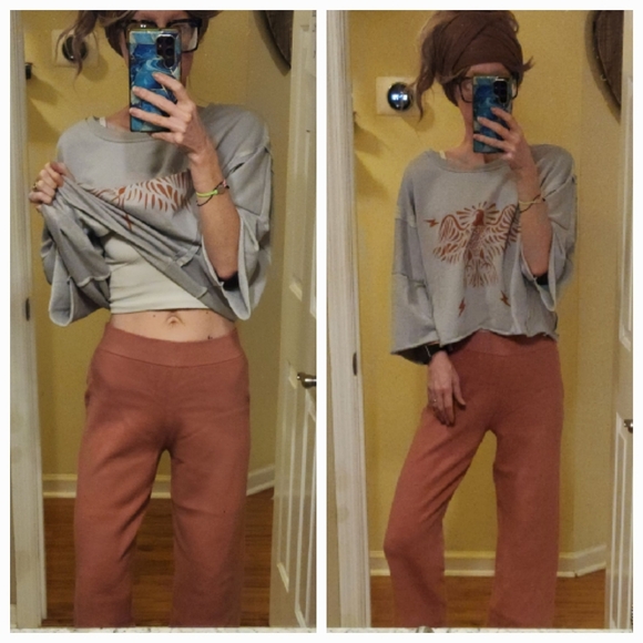 Ann Taylor Pants - Ann Taylor Knit Crop Sweater Pants Dusty Rose Mauve